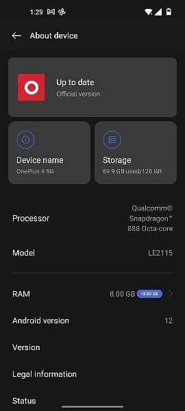oneplus9 official version 5