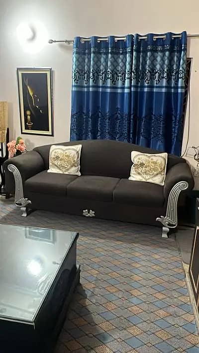 7 seater wooden sofa set with table 0