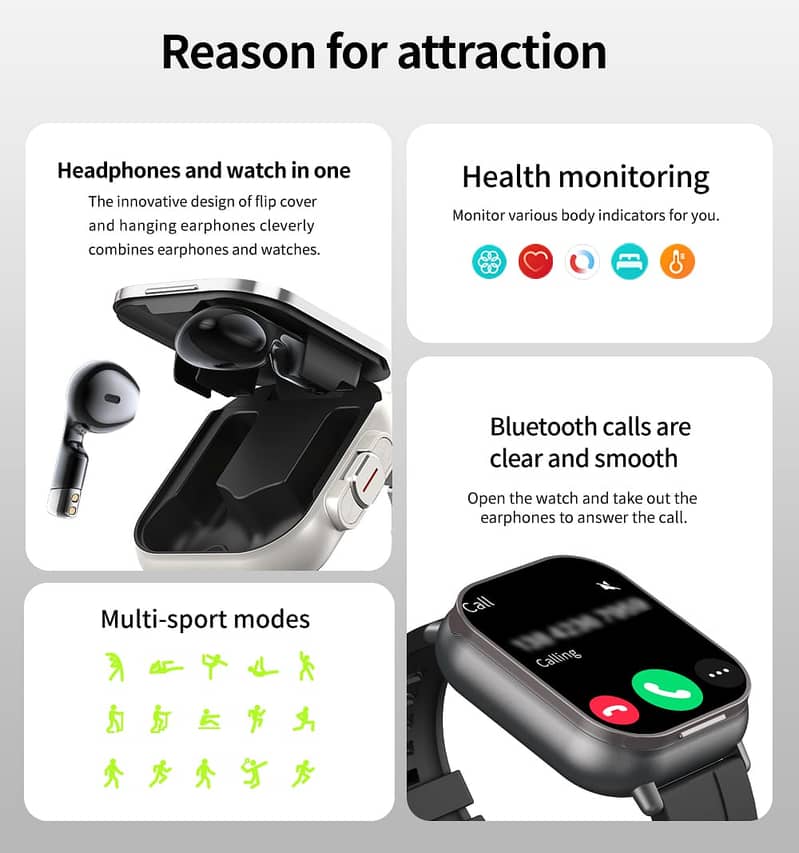 D8 Air Bud Smart Watch 6
