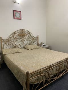 Iron Rod Double Bed with side tables