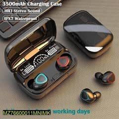 M10 Digital Display Earbuds black,free Delivery