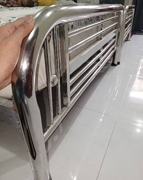 Stainless Steel Bed with Mattress 2