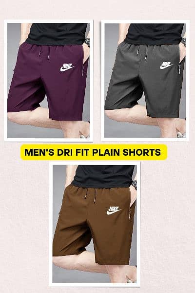 Men's dri fit plain shorts 0