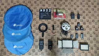 Different used accessories for photography and videography