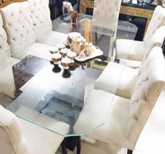 8 seater dining table glass top