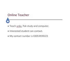 Teach urdu,pak study, computer