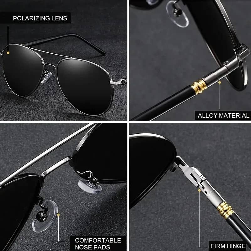 Luxury Mens Polarized Driving Sunglasses For Men Pilot Sunglasse UV400 3