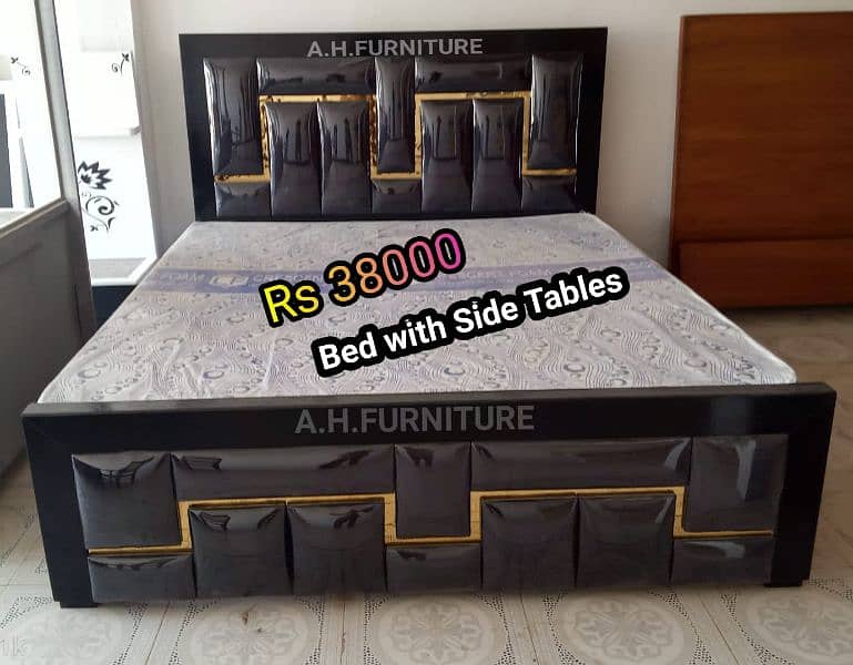 40% Discount King Size Double Bed with side tables 0