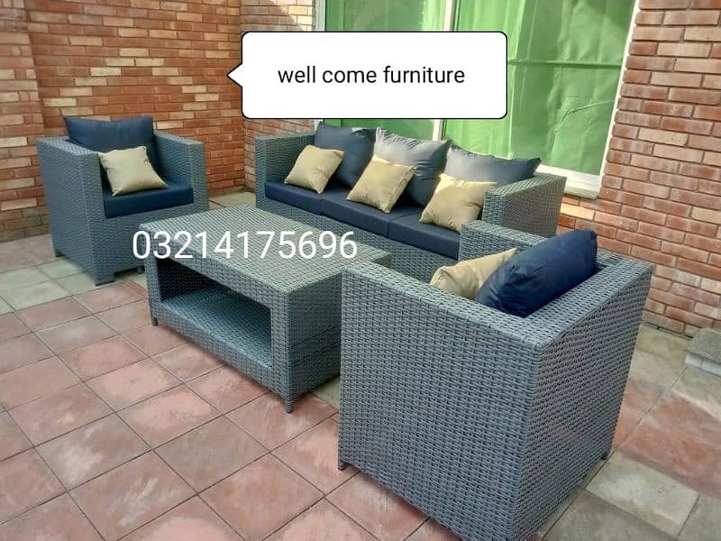 OUTDOOR GARDEN RATTAN UPVC FURNITURE SOFA SET CHAIRS TABLE UMBRELLA 15