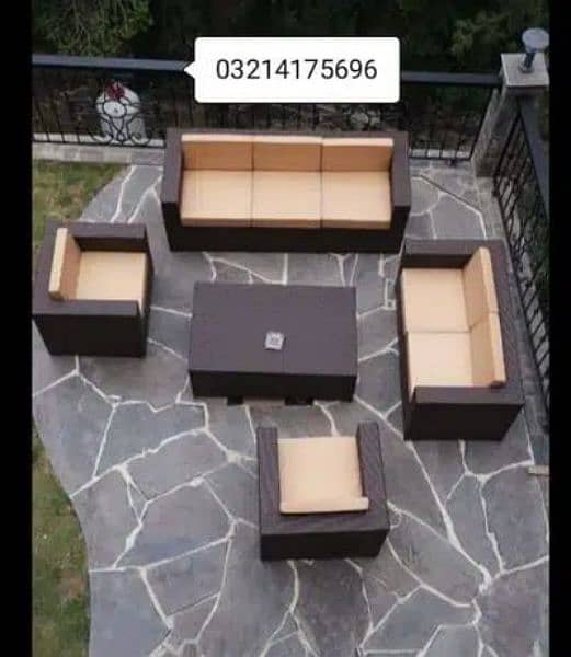 OUTDOOR GARDEN RATTAN UPVC FURNITURE SOFA SET CHAIRS TABLE UMBRELLA 19