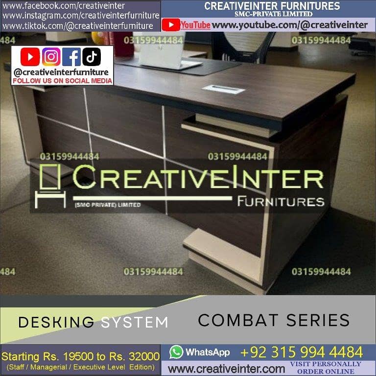 Modern Executive Office Table L Shape Desk Staff CEO Working Chair 1