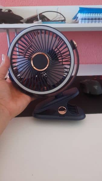 Portable Rechargeable USB Fan LED Selfie Ring Light Cooler table Fans 1