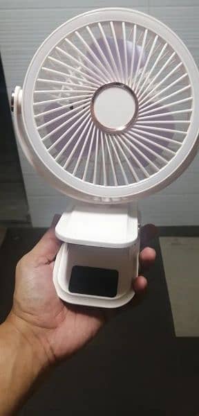 Portable Rechargeable USB Fan LED Selfie Ring Light Cooler table Fans 3