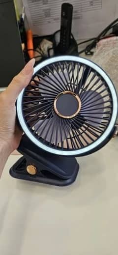 Portable Rechargeable USB Fan LED Selfie Ring Light Cooler table Fans