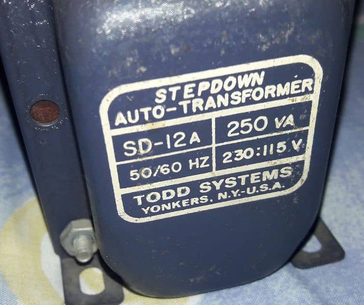Transformer,250VA Watts,220V-INPUT,110V-Out Todd System SD12A Made USA 3