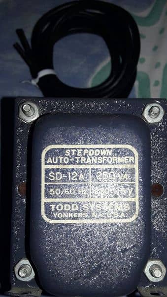 Transformer,250VA Watts,220V-INPUT,110V-Out Todd System SD12A Made USA 5