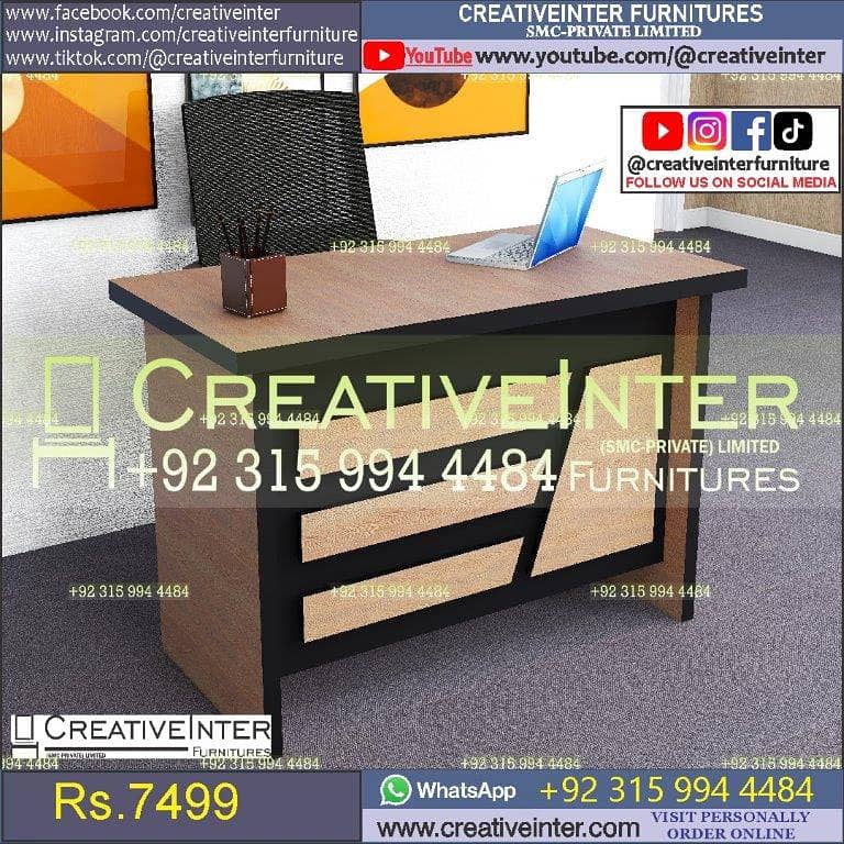 Modern gaming Office Table L Shape Desk Staff CEO Working Chair 6