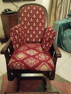 dining table and rocking chair