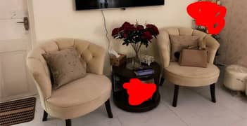 2 Seater Sofa with wooden table