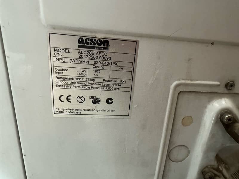 2 1.5 ton 1 1 ton Acson split ac 3