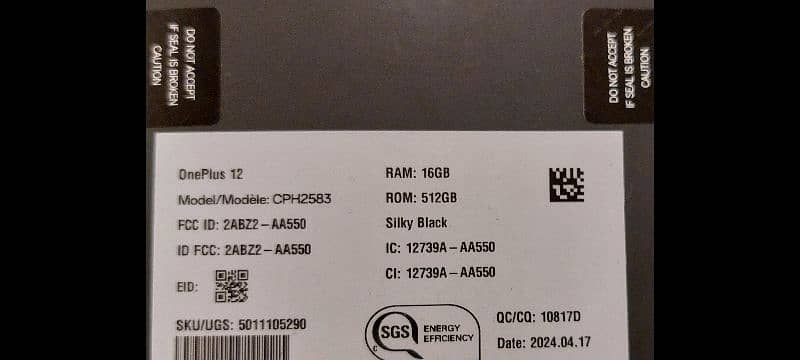 OnePlus 12 Brand new. 16/512 GB. US/North America Model. Non PTA 1
