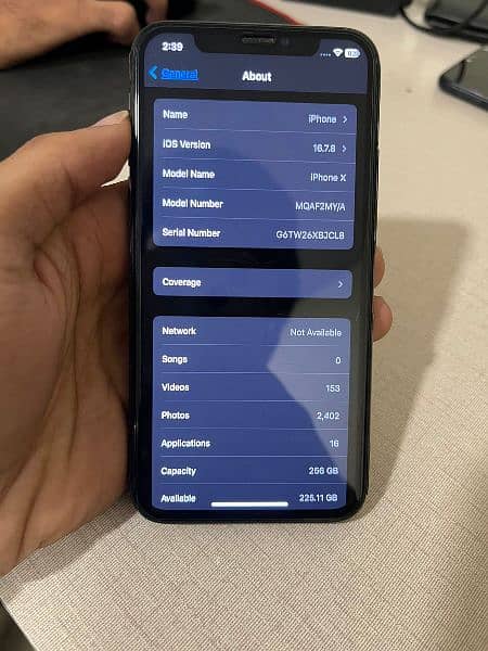 Iphone X 256 GB non PTA FU with box 7