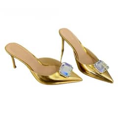 Gorgeous Gold Heels With Gem (41 size)