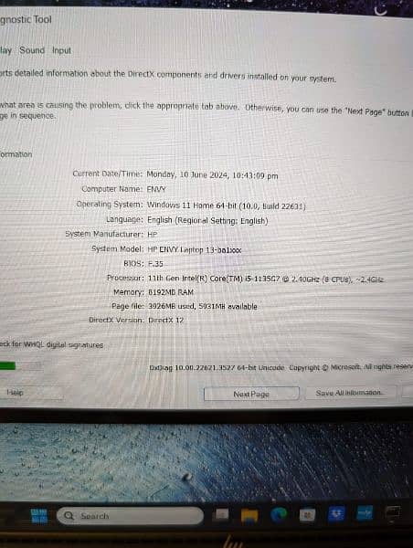HP Envy 13 i5 11th Gen 8/256 GB with Original Box Charger 10