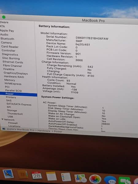 MACBOOK PRO 2017 13 INCH CORE I5 2.3 8GB RAM 128GB SSD 94 CYCLE USED 5