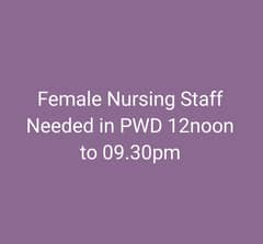 Female Nursing Staff Needed in pwd