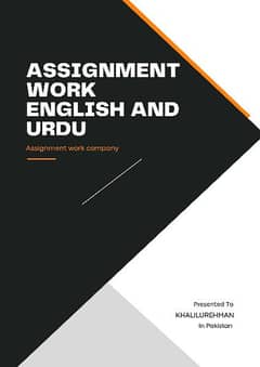 Professional Urdu & English Assignment work in Low cost