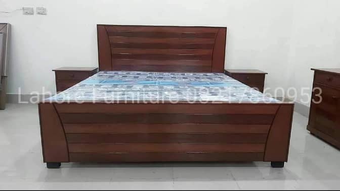 double bed,wooden bed,king size bed,side table,poshish bed,gloss paint 14