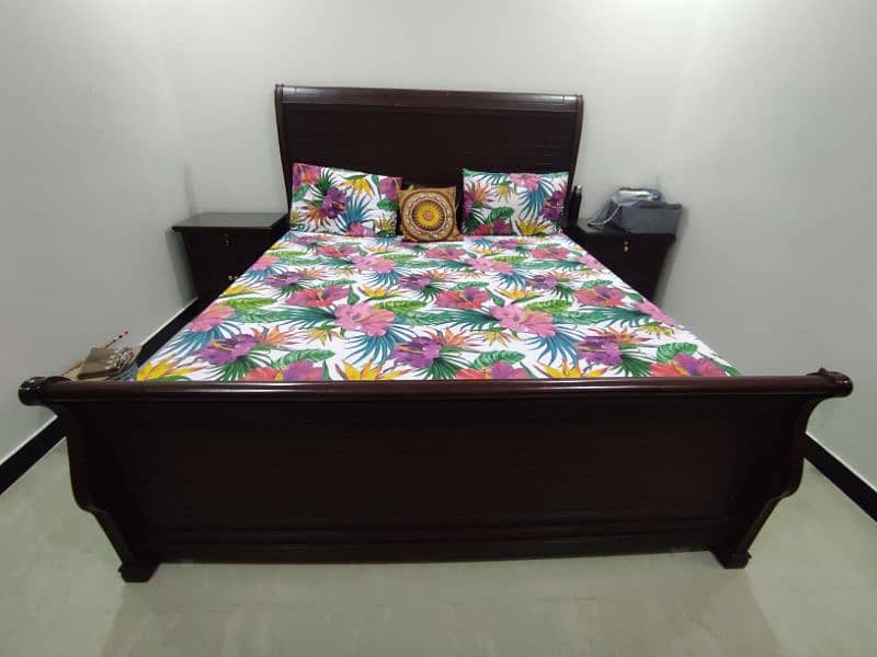 Solid wooden double bed without mattress 1