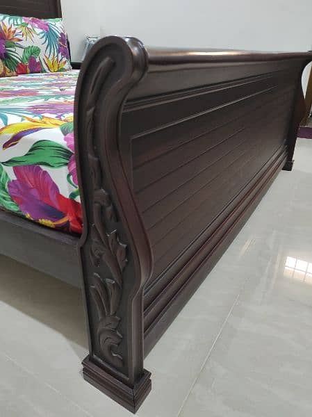 Solid wooden double bed without mattress 4