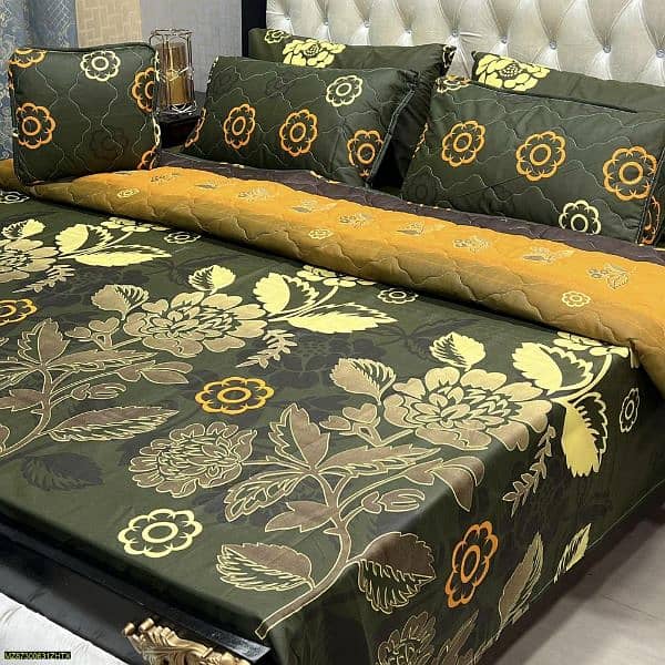 7 PCs cotton salonica printed comforter set for sale 0