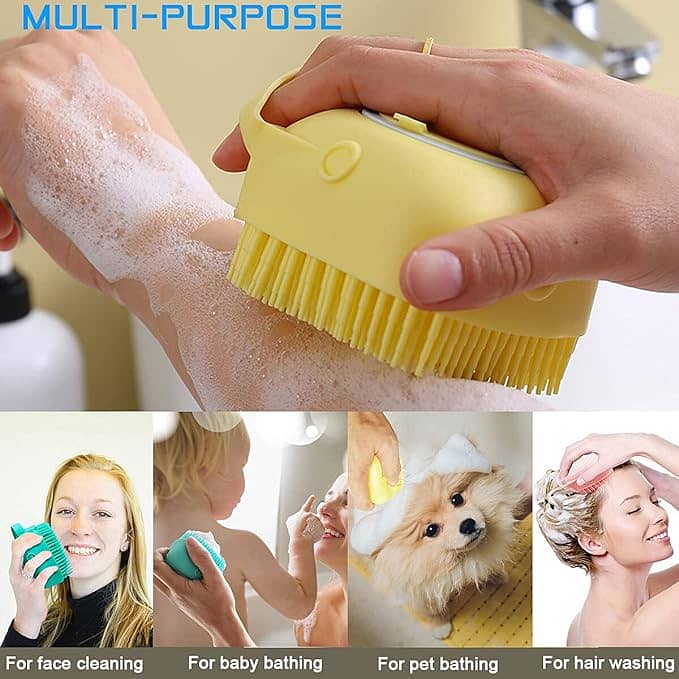 Multi-Function Silicone Liquid Bath Rubbing Brush with soap Dispenser 5