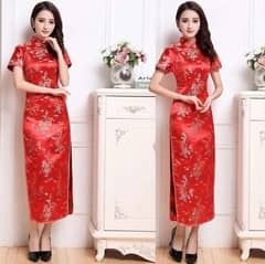 Traditional Chinese silk shirt- colours and sizes available-Long Qipao 0