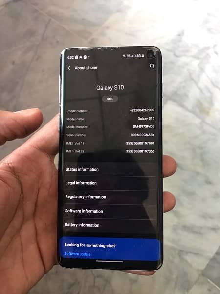 Samsung Galaxy S10 Official PTA Approved 8/128Phone Number 03064206549 8