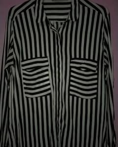 black white striped shirt