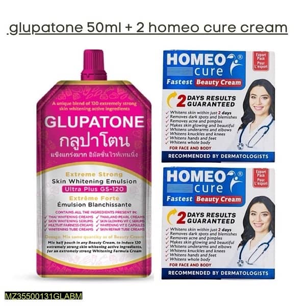 whitening beauty cream & Glupatone 1