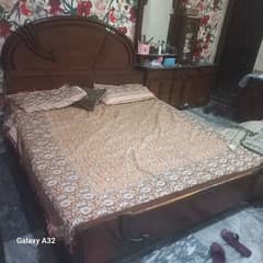 dressing table, Double Bed with mattress and side tables