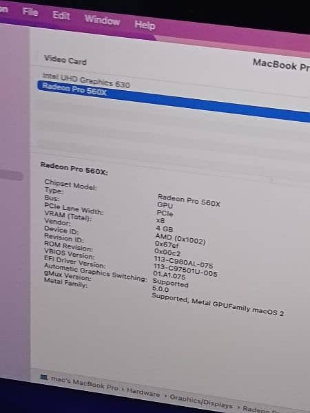 MACBOOK PRO 2019 CTO MODLE 15 INCH TOUCHBAR CORE I7 32GB RAM 512GB SSD 5