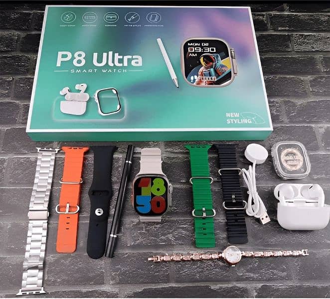 P8 ultra smart watch series 9 +earbuds with combo deals 0