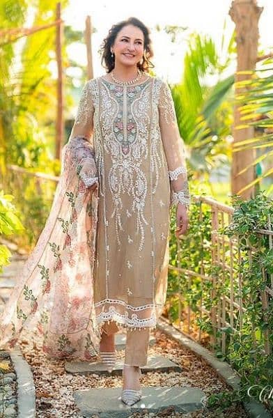 3 Pc Embroidered Designer Lawn Suits available on Reasonable prices 5