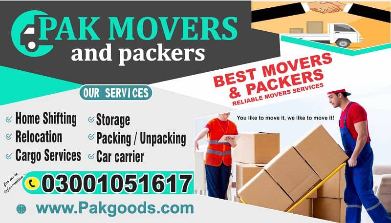 Bahria movers and Packers and Home shifting service in karachi 0