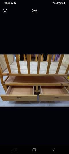 Hand made from pine wood baby cot