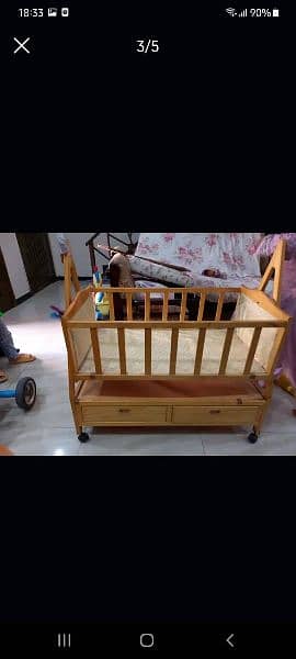 Hand made from pine wood baby cot 1