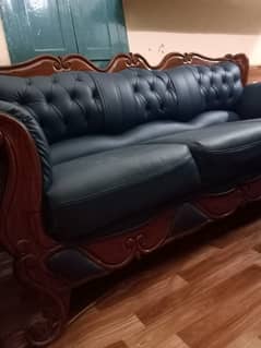 Five seater leather sofa set