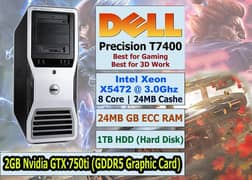 Gaming PC, Dell Precision, 24GB Ram, 2GB Nvidia GTX 750ti