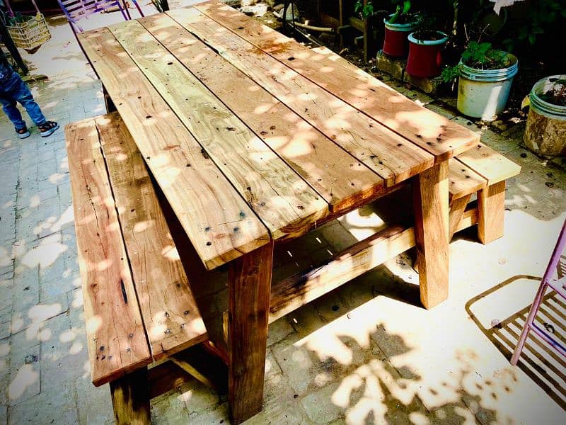 Wooden Garden bench set 1